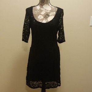 Black lace and sequin dress